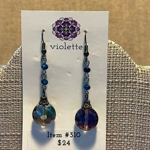 Unique Vintage Beaded Earrings #310 Handmade by Violette Grace